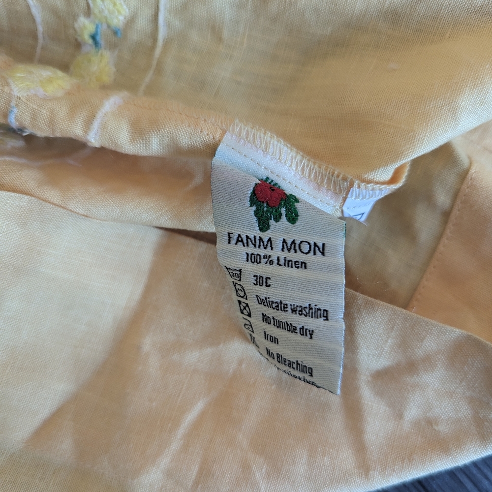 NWT Fanm Mon Anim Strapless Linen Embroidered Dress - Picture 6 of 8